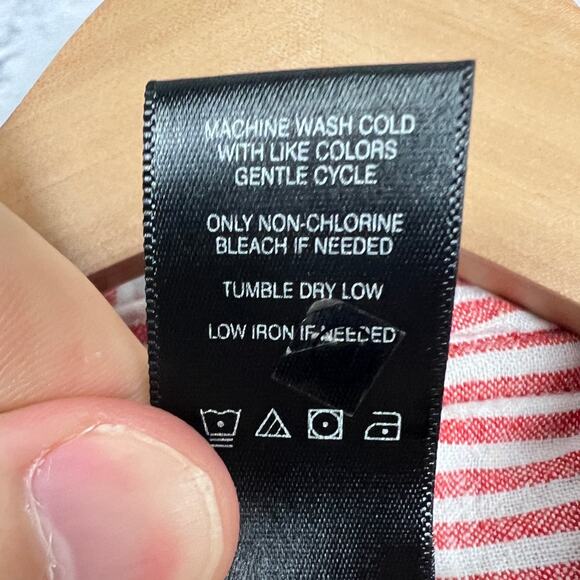 Ali Miles Womens S Coastal Vacation Preppy Nautical Wire Collar Tunic Top Linen - Picture 10 of 13